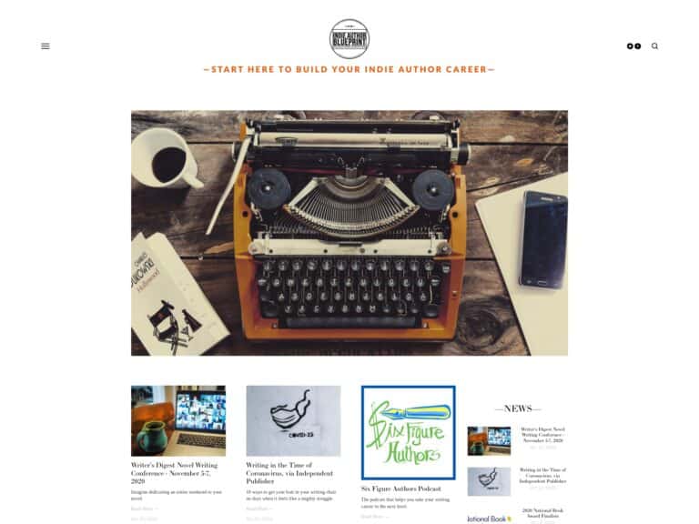 Indie Author Blueprint home page